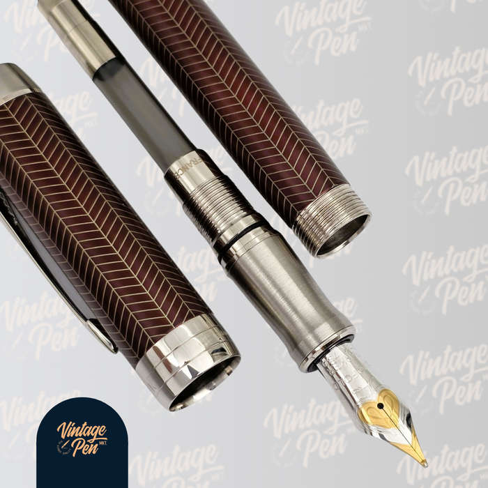 Parker Duofold Prestige Burgundy Chevron Fountain Pen