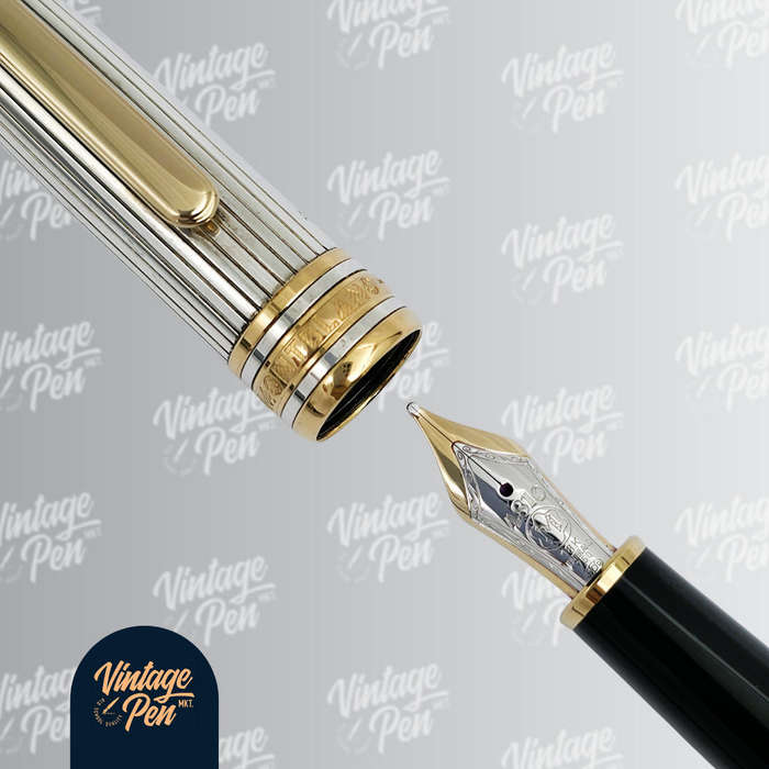Montblanc Solitaire Pinstripe Sterling Silver Fountain Pen