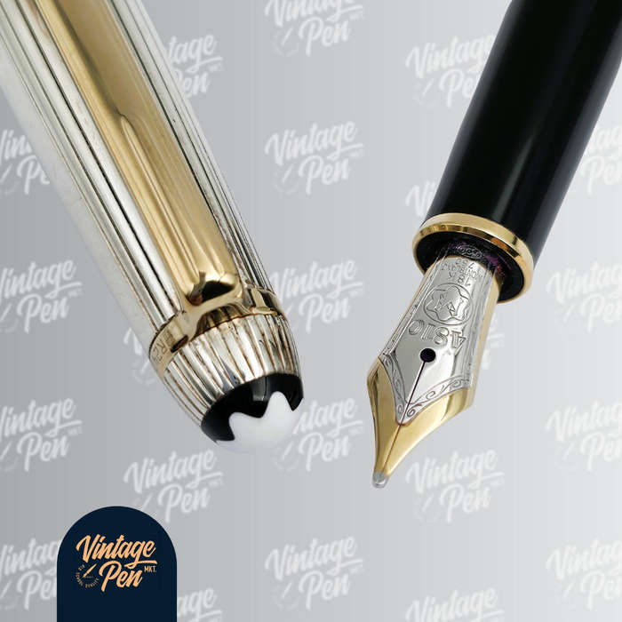 Montblanc Solitaire Pinstripe Sterling Silver Fountain Pen