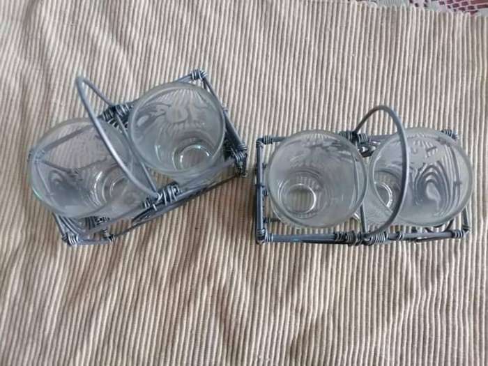 Shot Glasses in Carry Baskets
