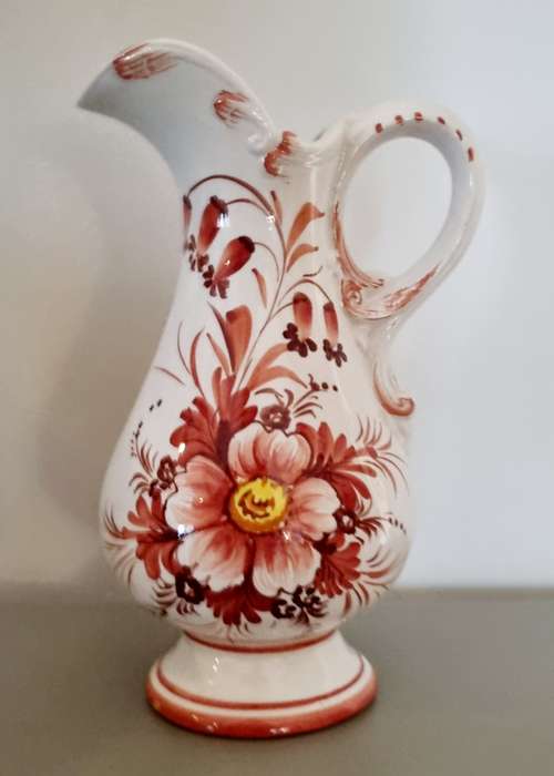 Italian Capodimonte Porcelain Handpainted Floral Jug/Pitcher