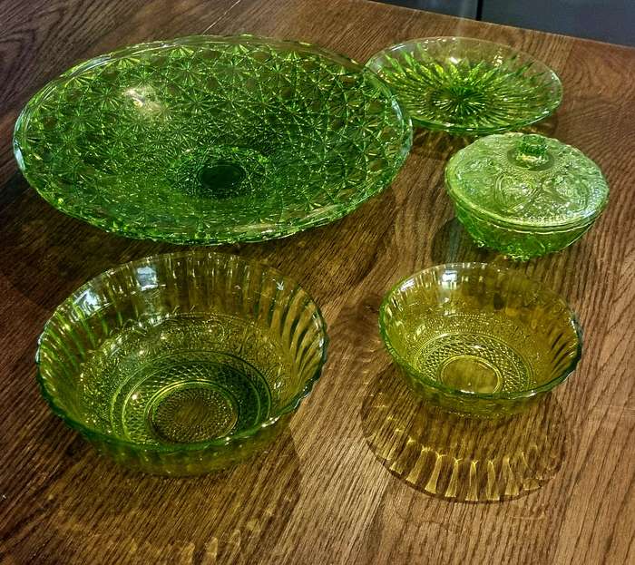Vintage Indonesia Green Glass Collection