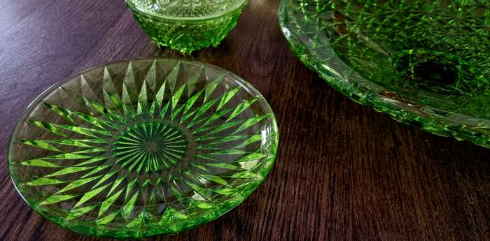 Vintage Indonesia Green Glass Collection