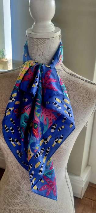 1980's Designer Ken Done Silk Scarf