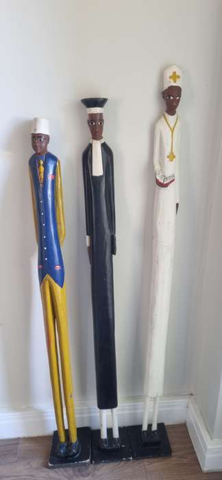 African Art Handcraved Handpainted  Colon/Colonial Statues sculptures