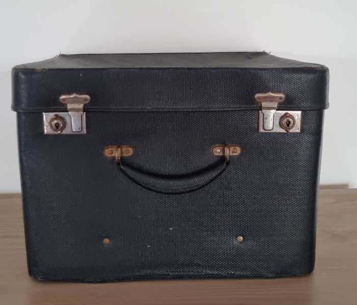 Large Black Double Size Hat Box Luggage Suitcase