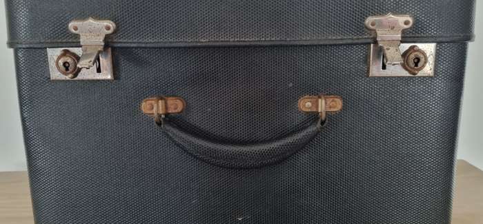Large Black Double Size Hat Box Luggage Suitcase