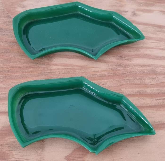 Green Opaline glass dishs/inserts, for condiments, nuts, candy, etc.