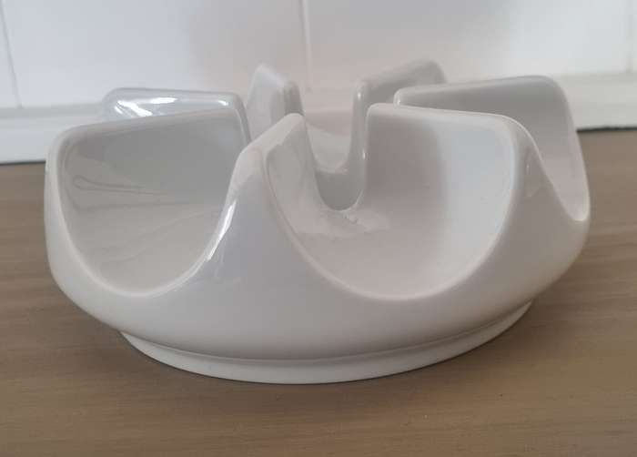 Arzberg Germany White Porcelain Mid-Century Modern Vintage Candlestick Holder Warmer