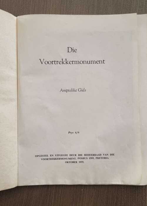 The Voortrekker Monument Pretoria 1955 Soft cover Booklet