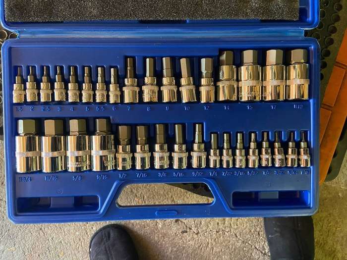 34 PCS Combination Allen Key Bit Socket Set (SAE & Metric)