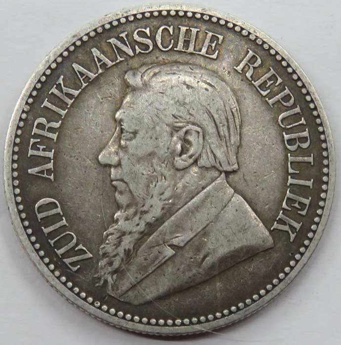1892 ZAR  Shilling 2 1/2 Shillings-Nice example first year of issue
