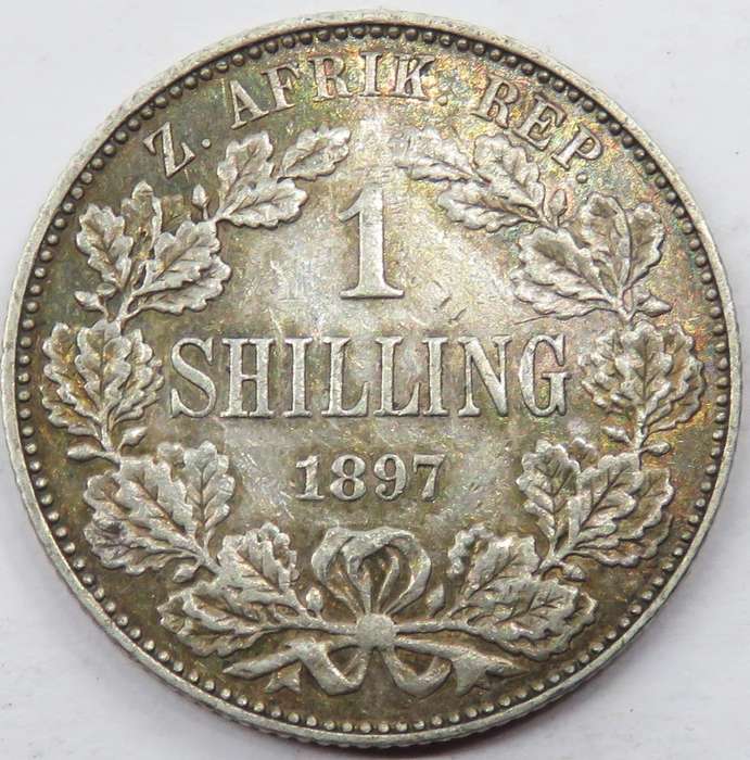 1897 ZAR  Shilling-High grade attractively toned