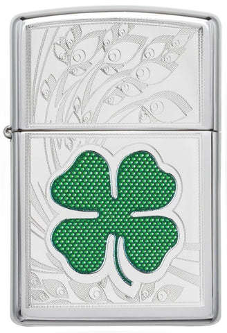 ZIPPO Clover High Polish Chrome Design
