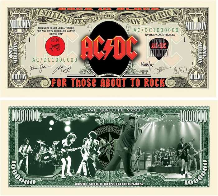 ACDC MILLION DOLLAR NOVELTY  BILL