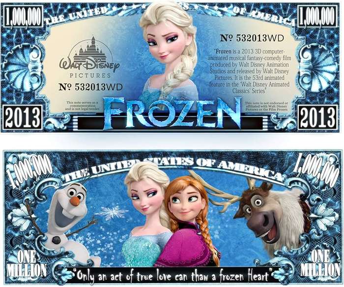 FROZEN MILLION DOLLAR NOVELTY  BILL