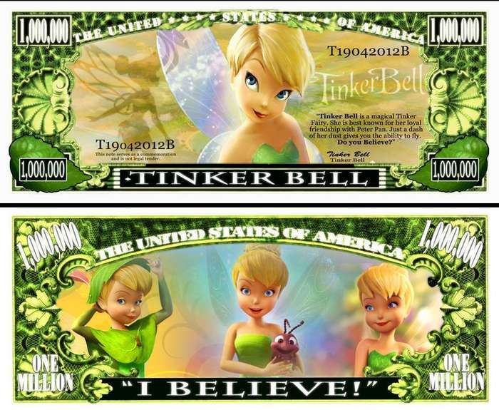 TINKERBELL MILLION DOLLAR NOVELTY  BILL