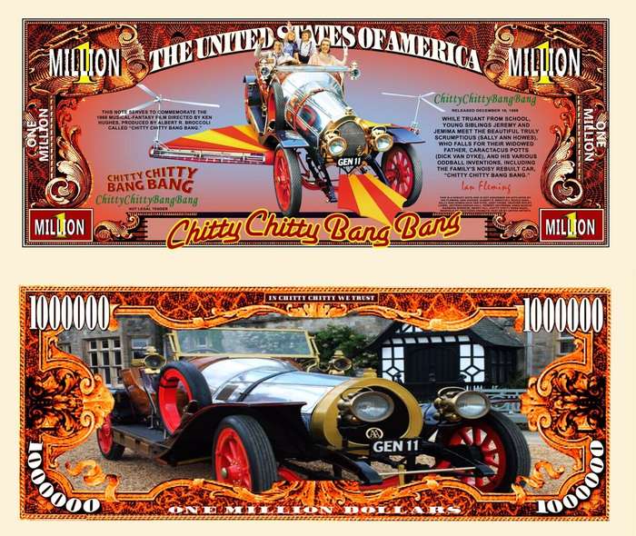 CHITTY CHITTY BANG BANG NOVELTY MILLION DOLLAR BILL