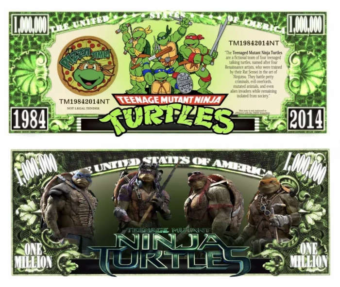 TEENAGE MUTANT NINJA TURTLES MILLION DOLLAR NOVELTY BILL