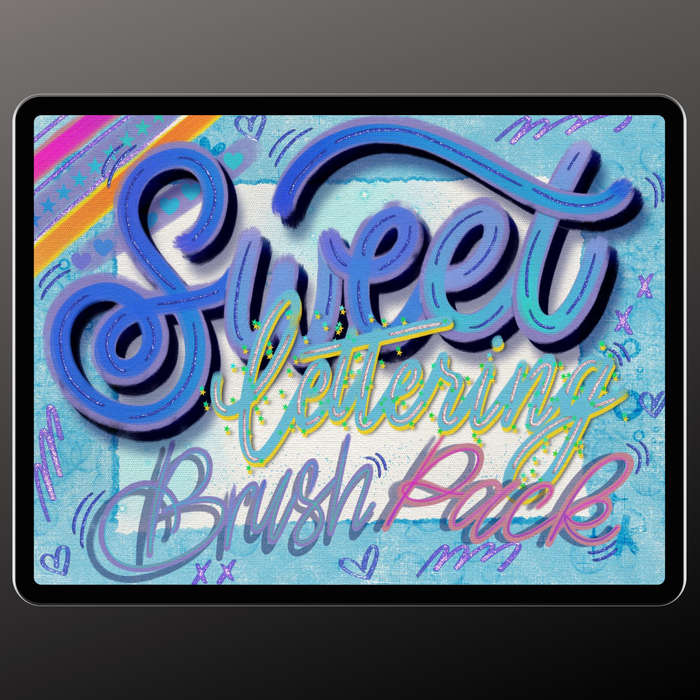 Virtually Creativ Sweet Lettering Pack  12 Procreate Brushes
