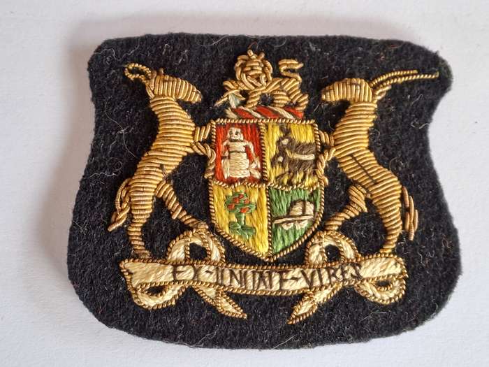 SA Navy Warrant Officers Badges Bullion Wire- Pair