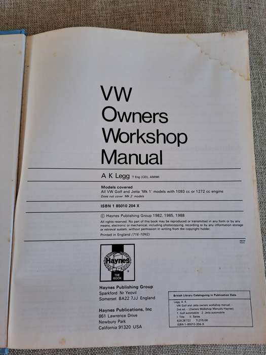VW Golf & Jetta Owners Workshop Manual 1974 to 1984, Mk 1 models - Haynes