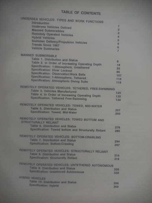 Undersea Vehicles Directory 1990 - 91
