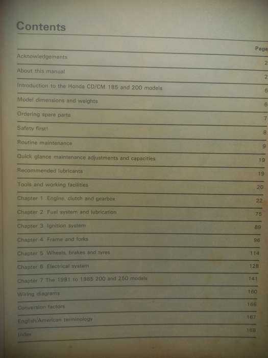 Honda CD/CM 185, 200T and CM250C - 1977 to 1985 - Owners Workshop Manual - Haynes