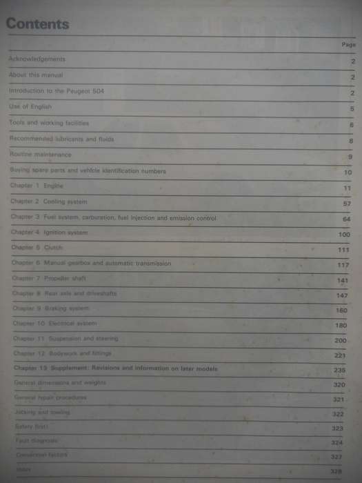 Peugeot 504 petrol - 1968 to 1982 all models - Owners Workshop Manual - Haynes