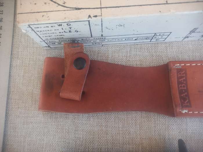 Ka-Bar with leather sheath and box.