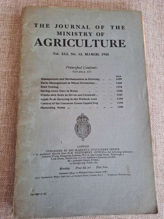 The Journal of the Ministry of Agriculture 1935  set of 5 volumes