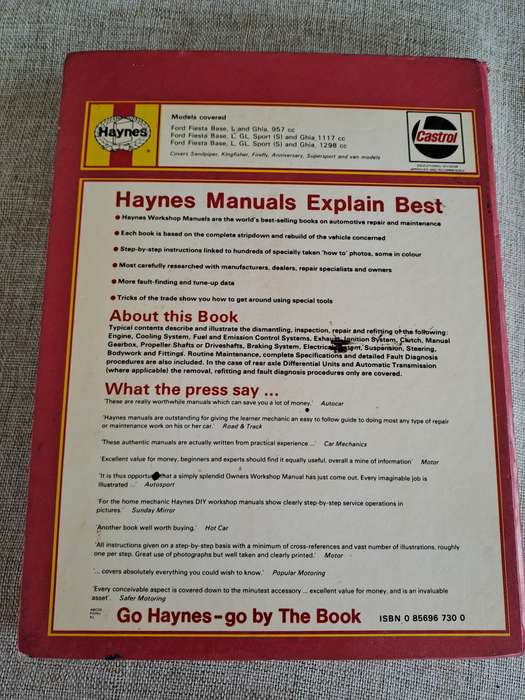 Ford Fiesta Owners Workshop Manual 1976 to 1980 - Haynes
