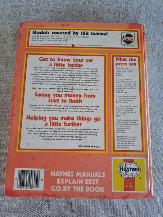 Audi 80 Owners Workshop Manual 1979 to 1983 - Haynes