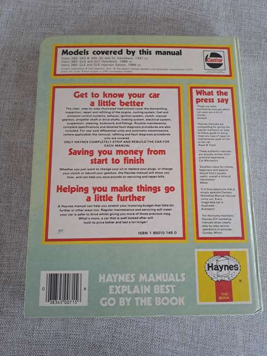 Volvo 340 & 360 Series Owners Workshop Manual 1976 to 1985 - Haynes