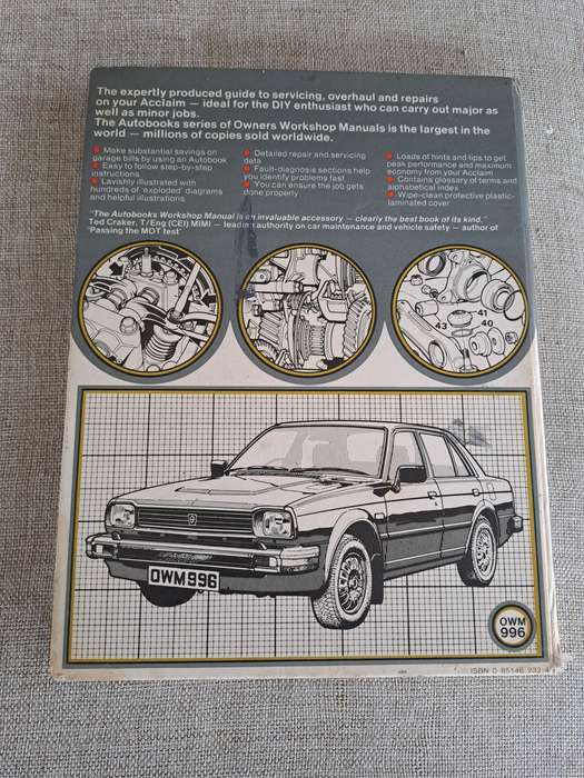 Triumph Acclaim Owners Workshop Manual 1981 to 1983 - Autobooks