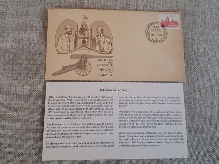 First Day Covers: 75th Anniversary SAP, Siege of Ladysmith, Foreign involvement in Anglo-Boer War