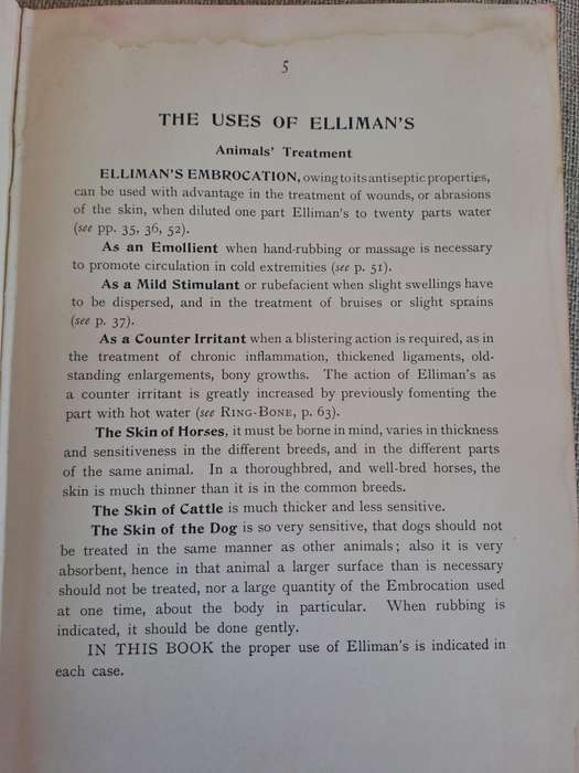 Animals treatment First Aid: Horses Dogs Birds & Cattle, The Elliman E.F.A. book