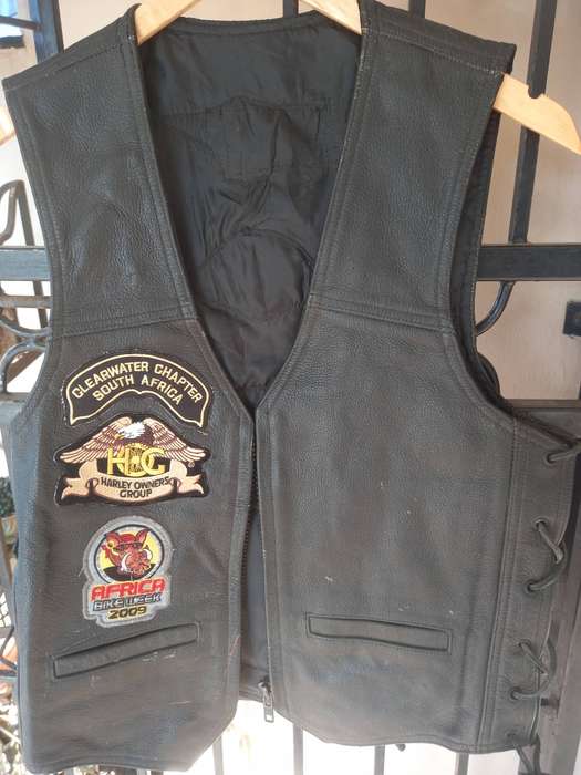 Ladies leather Motorcycle Waist Jacket - S