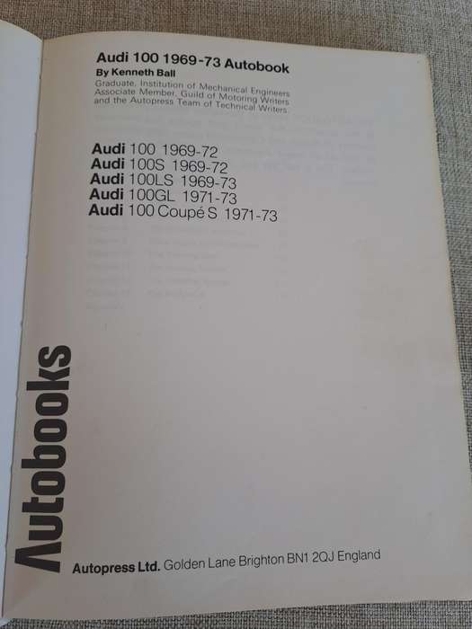 Audi 100 Owners Workshop Manual 1969-73 - Autobooks