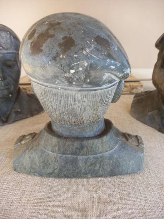 3 Rhodesian Soapstone busts - SAS, Selous Scouts, RLI