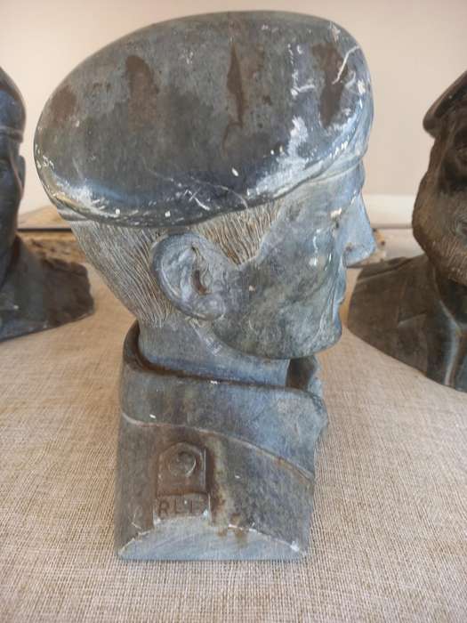 3 Rhodesian Soapstone busts - SAS, Selous Scouts, RLI