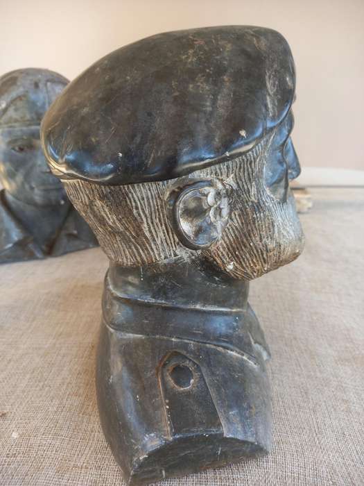 3 Rhodesian Soapstone busts - SAS, Selous Scouts, RLI