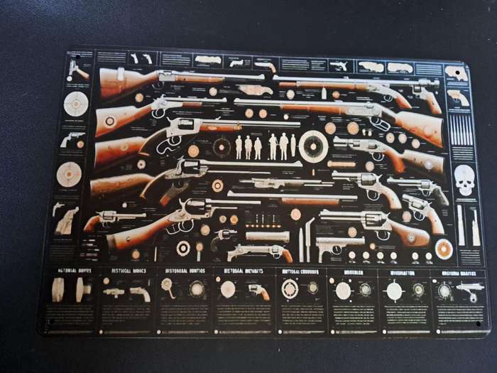 Rifle and Pistol - Advertising Tin Plate Sign