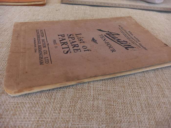 Austin Ten-Four -  list of spare parts - Austin Motor Corp