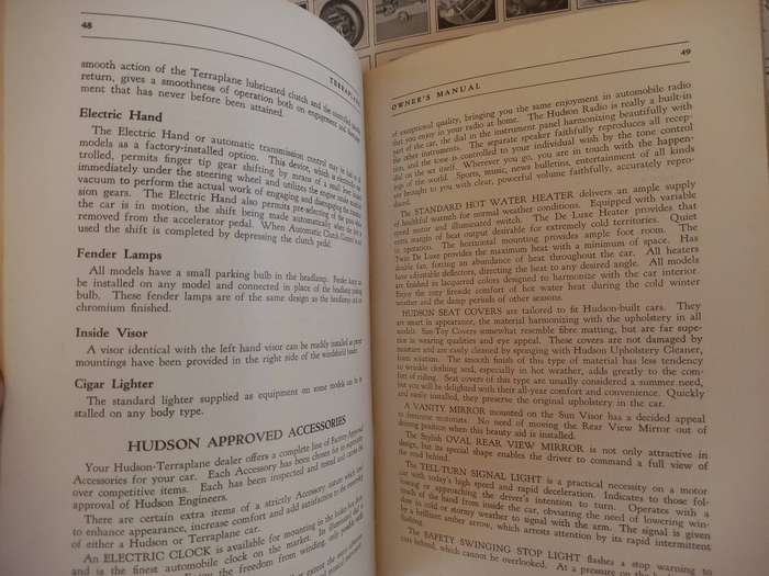 1936 Terraplane - Owners Manual