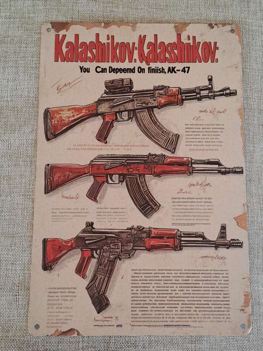 AK-47 - Advertising Tin Plate Sign