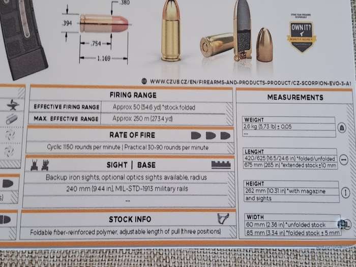 CZ Scorpion EVO 3 A1 - Advertising Tin Plate Sign