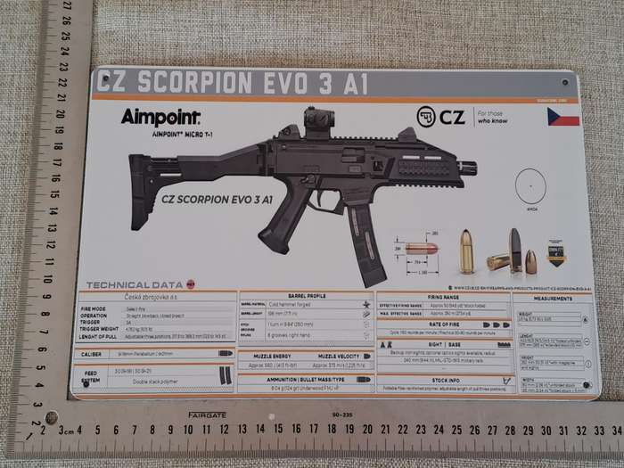 CZ Scorpion EVO 3 A1 - Advertising Tin Plate Sign