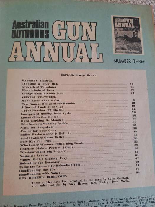 Australian Outdoors Gun Annual Number Three and Four