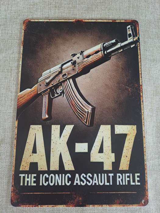 AK-47 The Iconic Assault Rifle - Advertising Tin Plate Sign